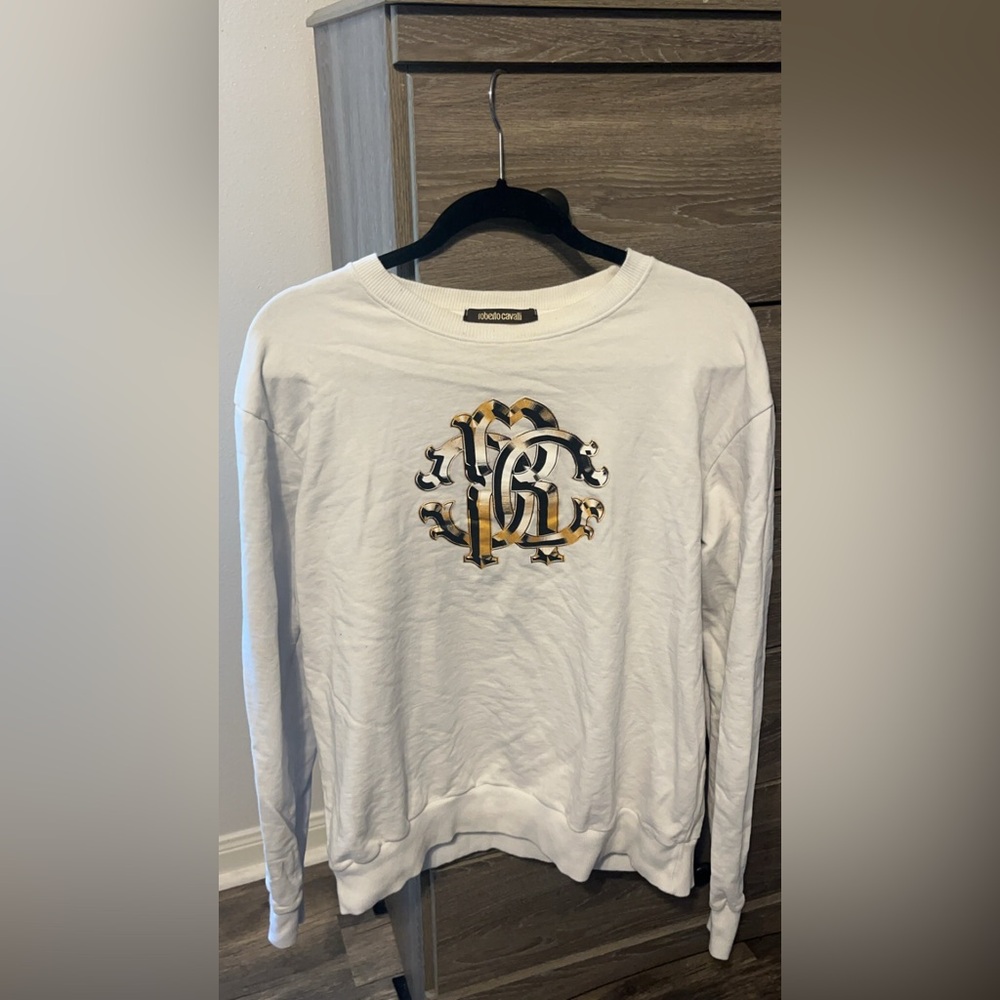 Roberto Cavali Sweatshirt Monogram Gold